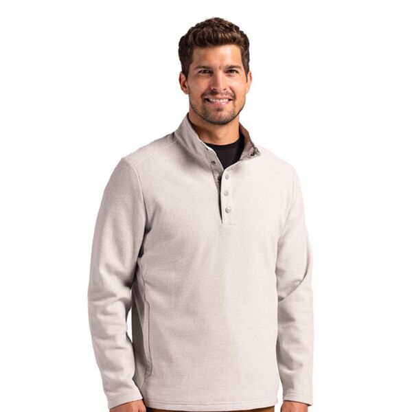 Cutter & Buck Hunts Point Eco Textured Fleece Recycled Mens Snap Pullover Thumbnail